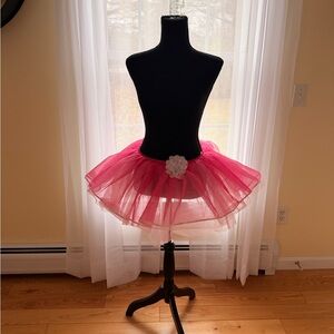 Revolution Pink Tulle Mini Skirt with White Floral Detail